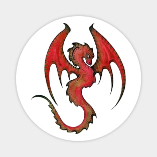 Majestic Red Amphiptere Dragon Winged Serpent Magnet